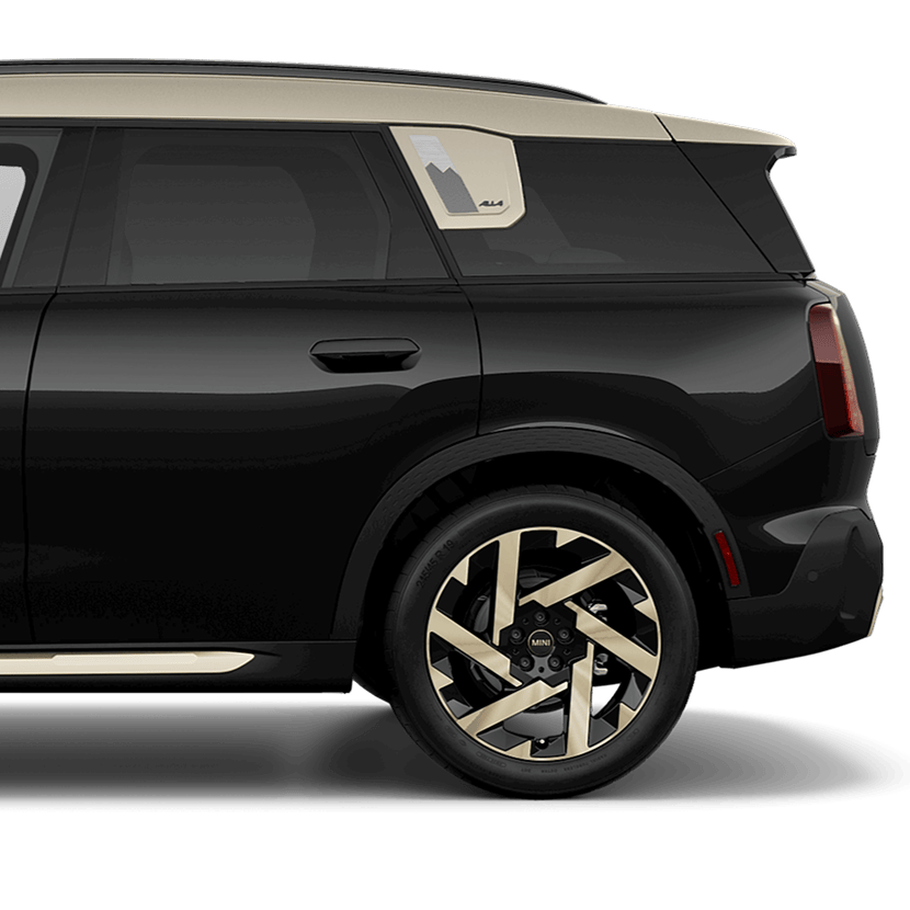 Side view of the rear half of the Countryman SE ALL4.